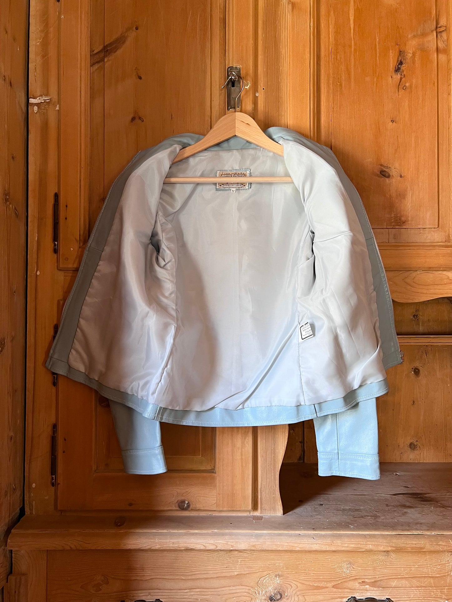 Light Blue Leather Jacket