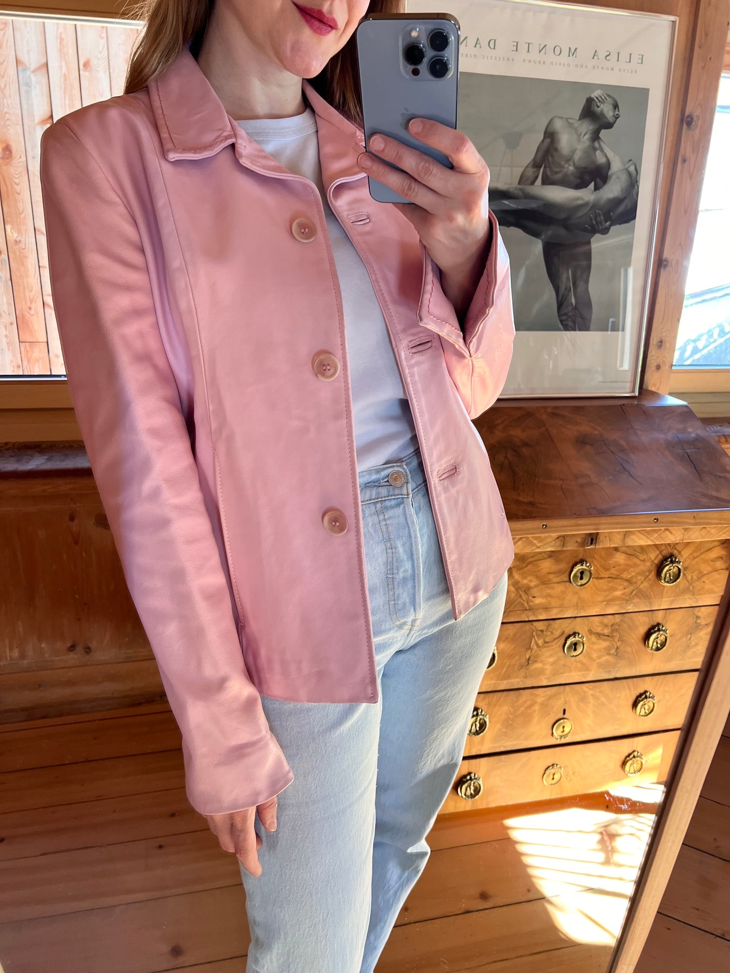 Light Pink Leather Jacket