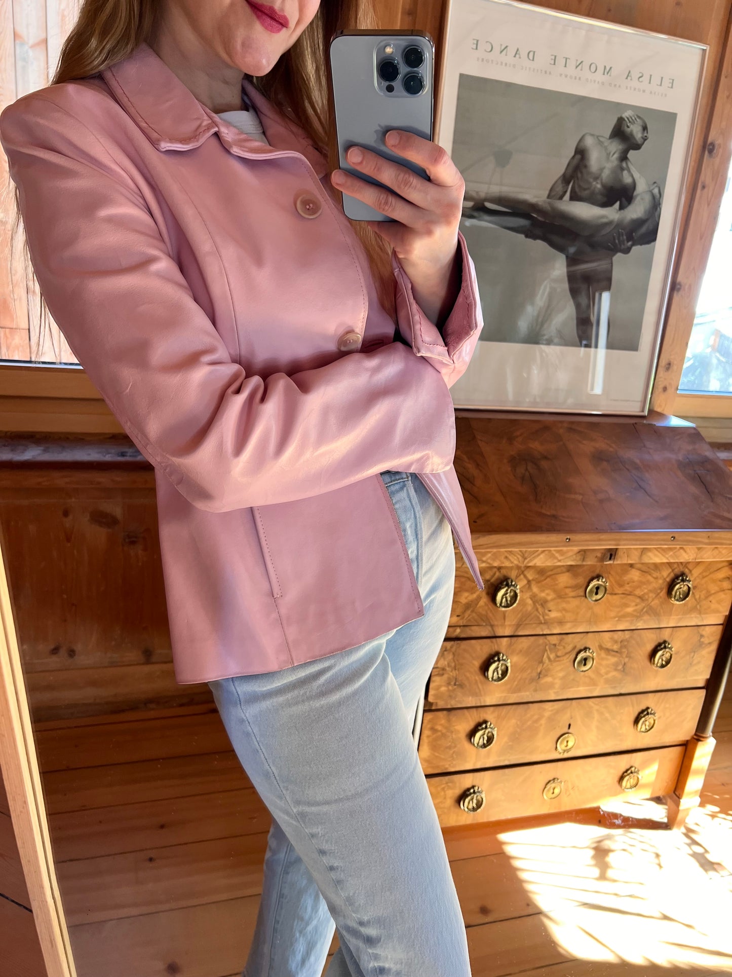 Light Pink Leather Jacket