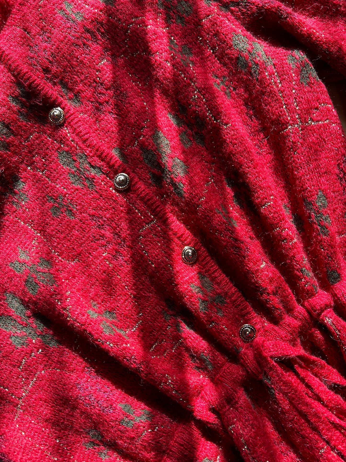 Red Mohair Cardigan