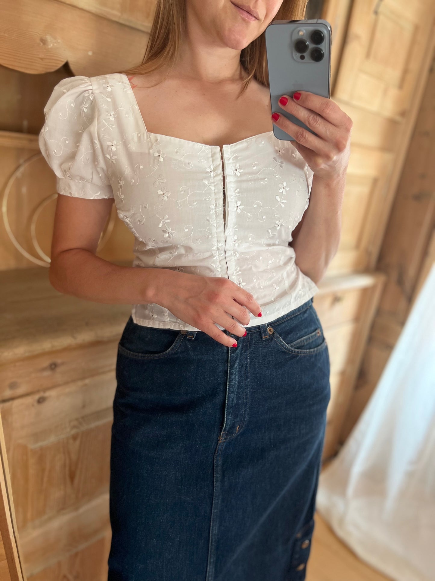 White Embroidered Blouse
