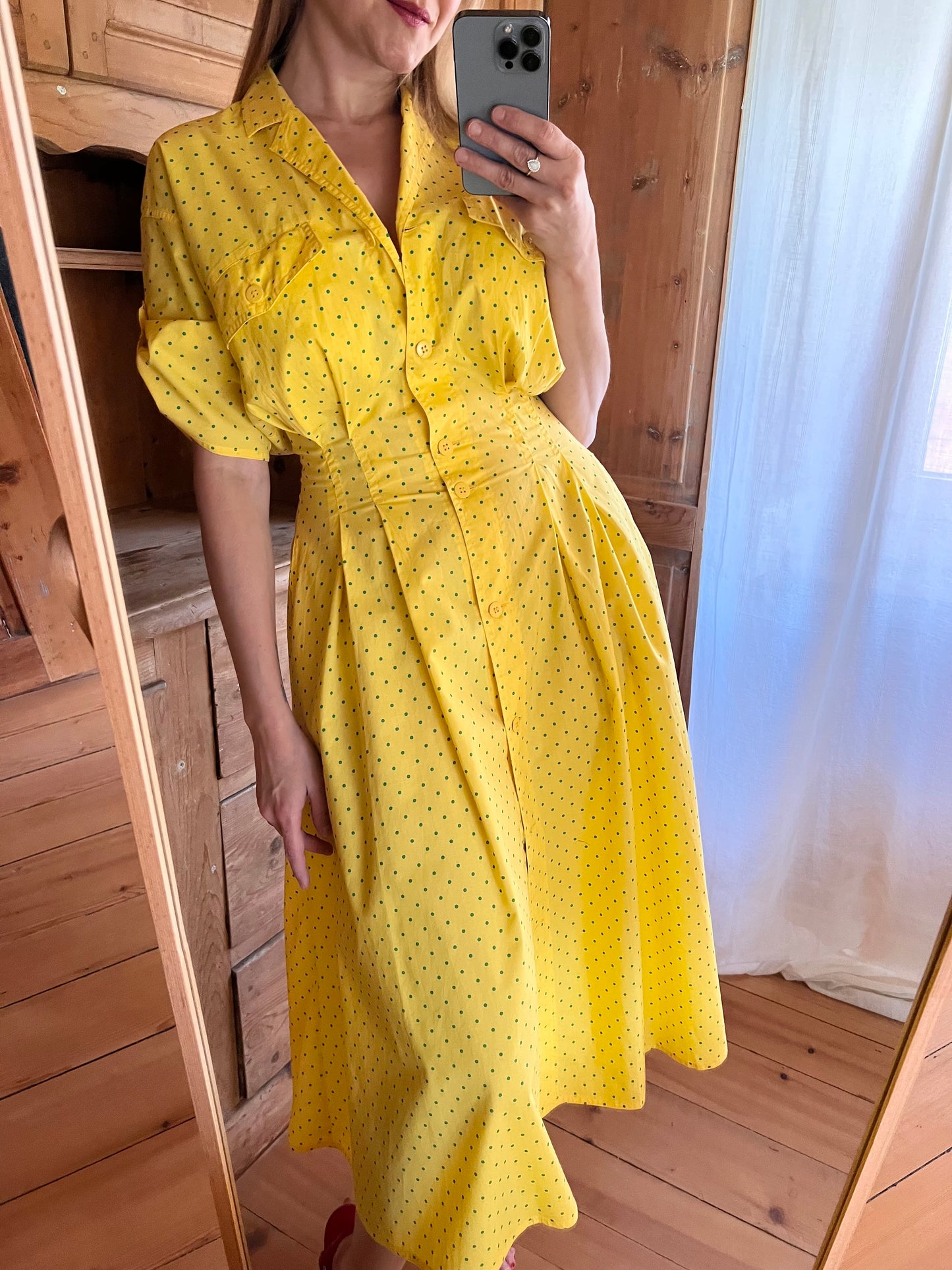 Vtg Yellow Dress