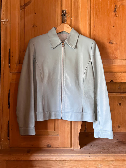 Light Blue Leather Jacket