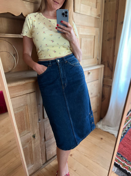 Vtg Valentino Denim Skirt