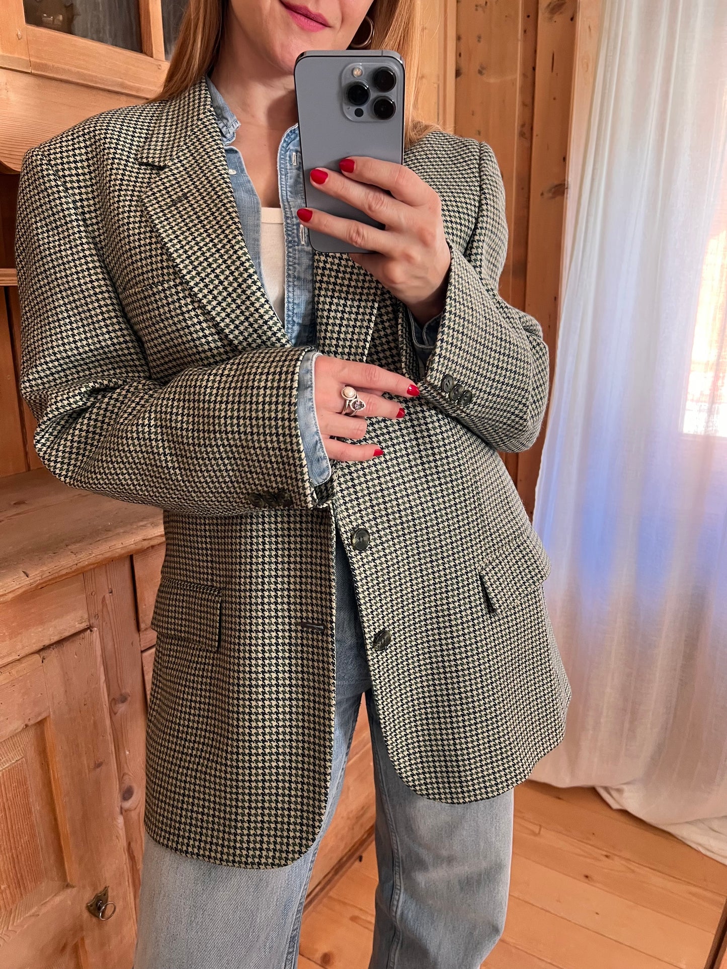 Checkered Wool Blazer