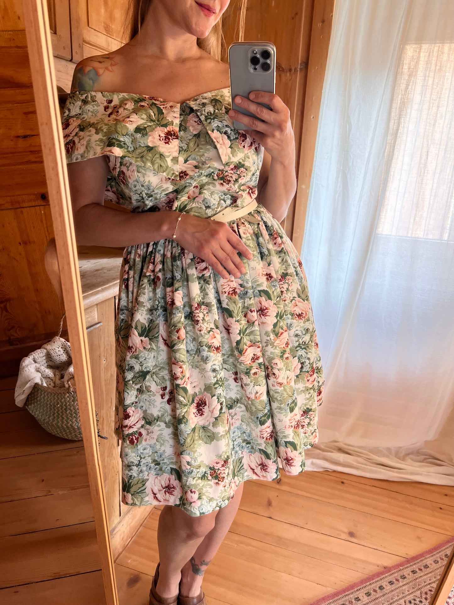 Off Shoulder Floral Dress