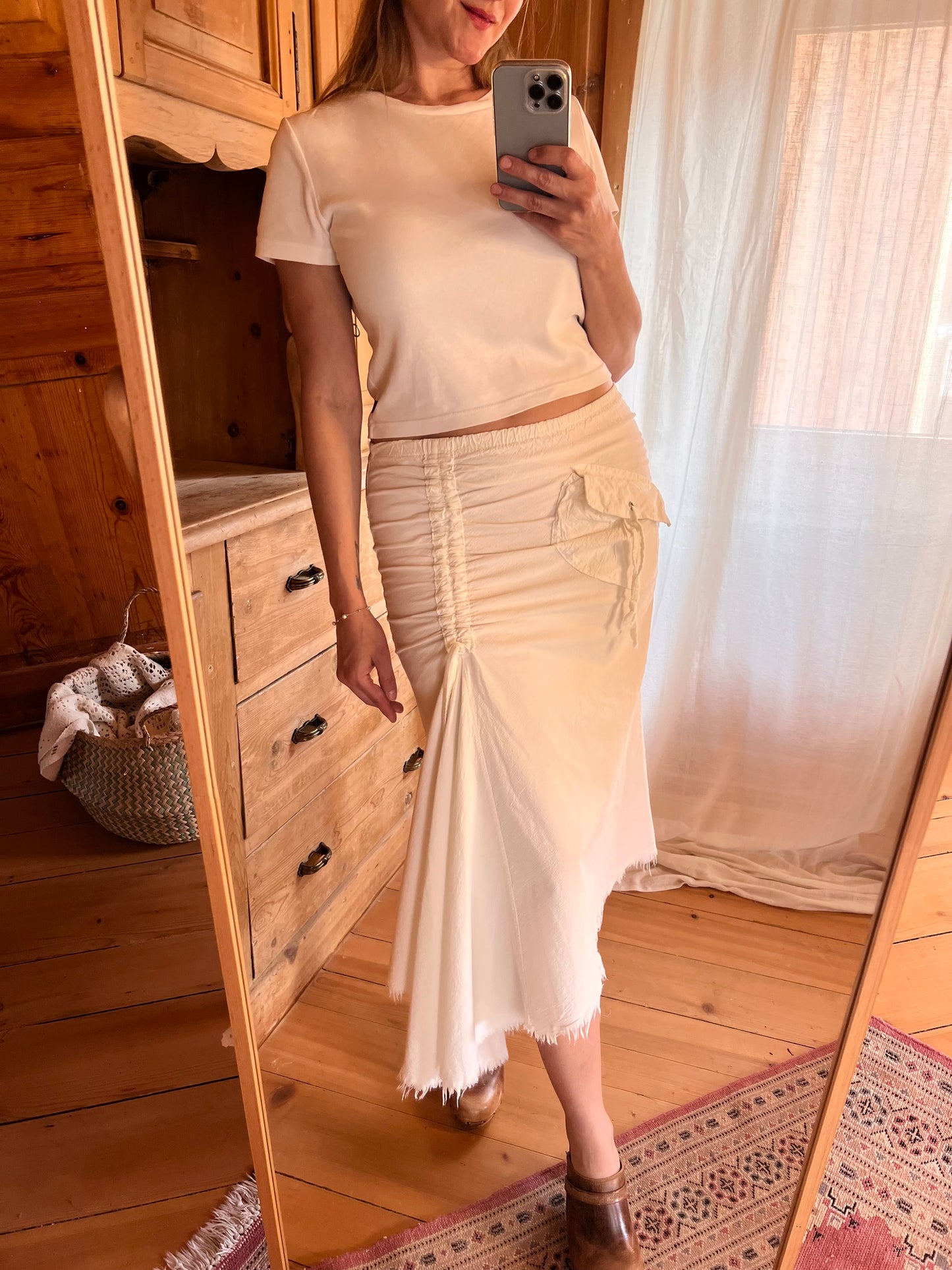 Cotton Midi Skirt