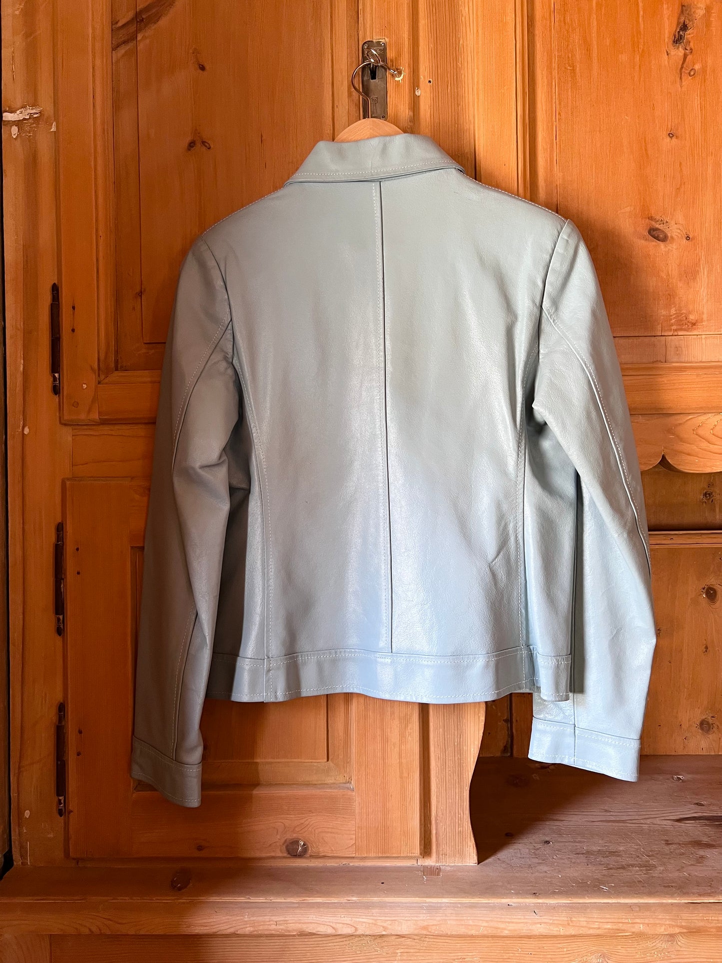 Light Blue Leather Jacket