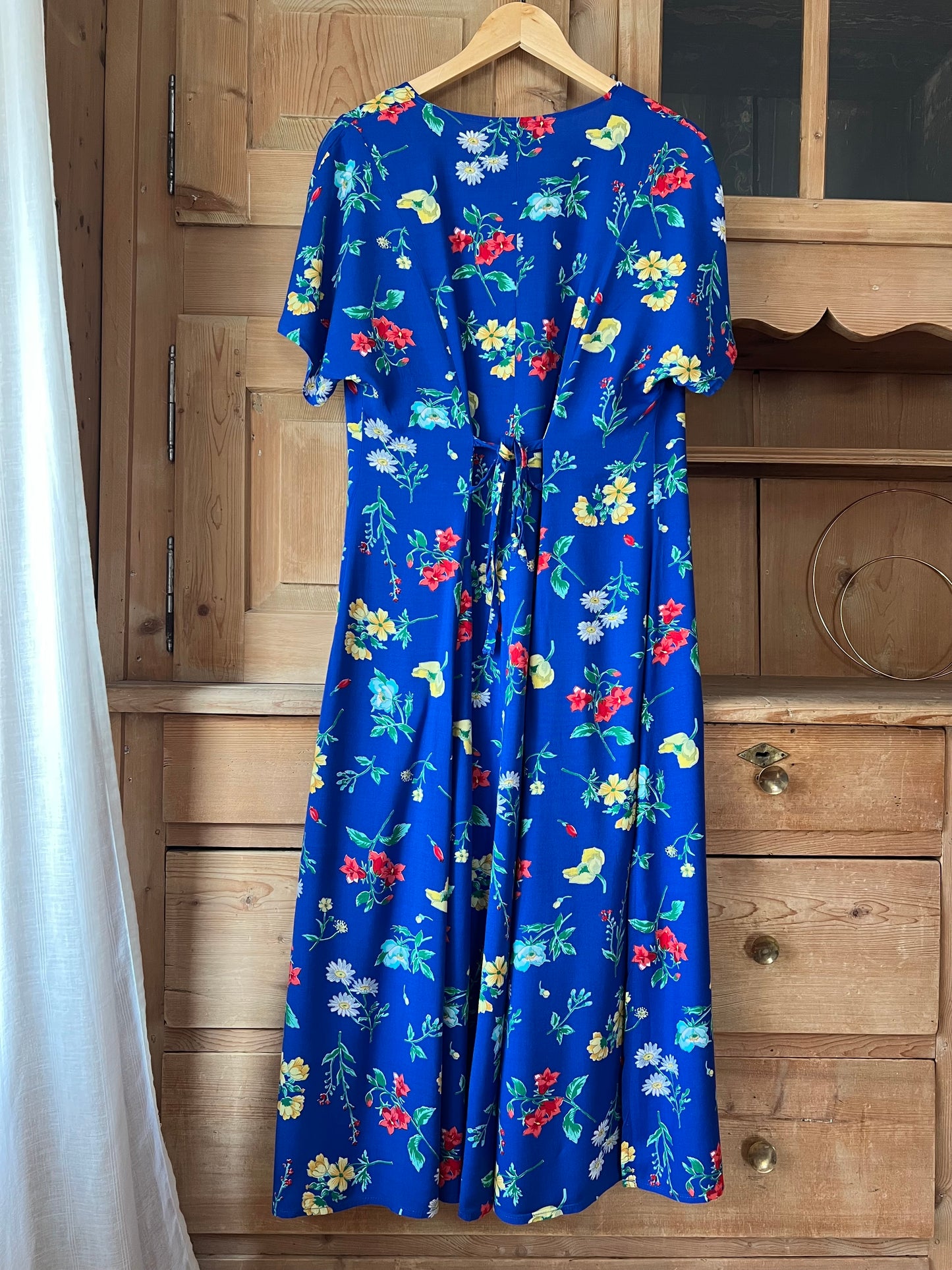 Vtg Blue Floral Dress