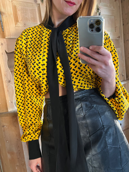 Vintage Silk Yellow Shirt