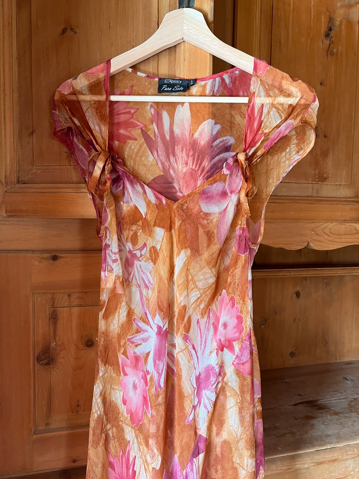 Floral Silk Two-Piece Dress