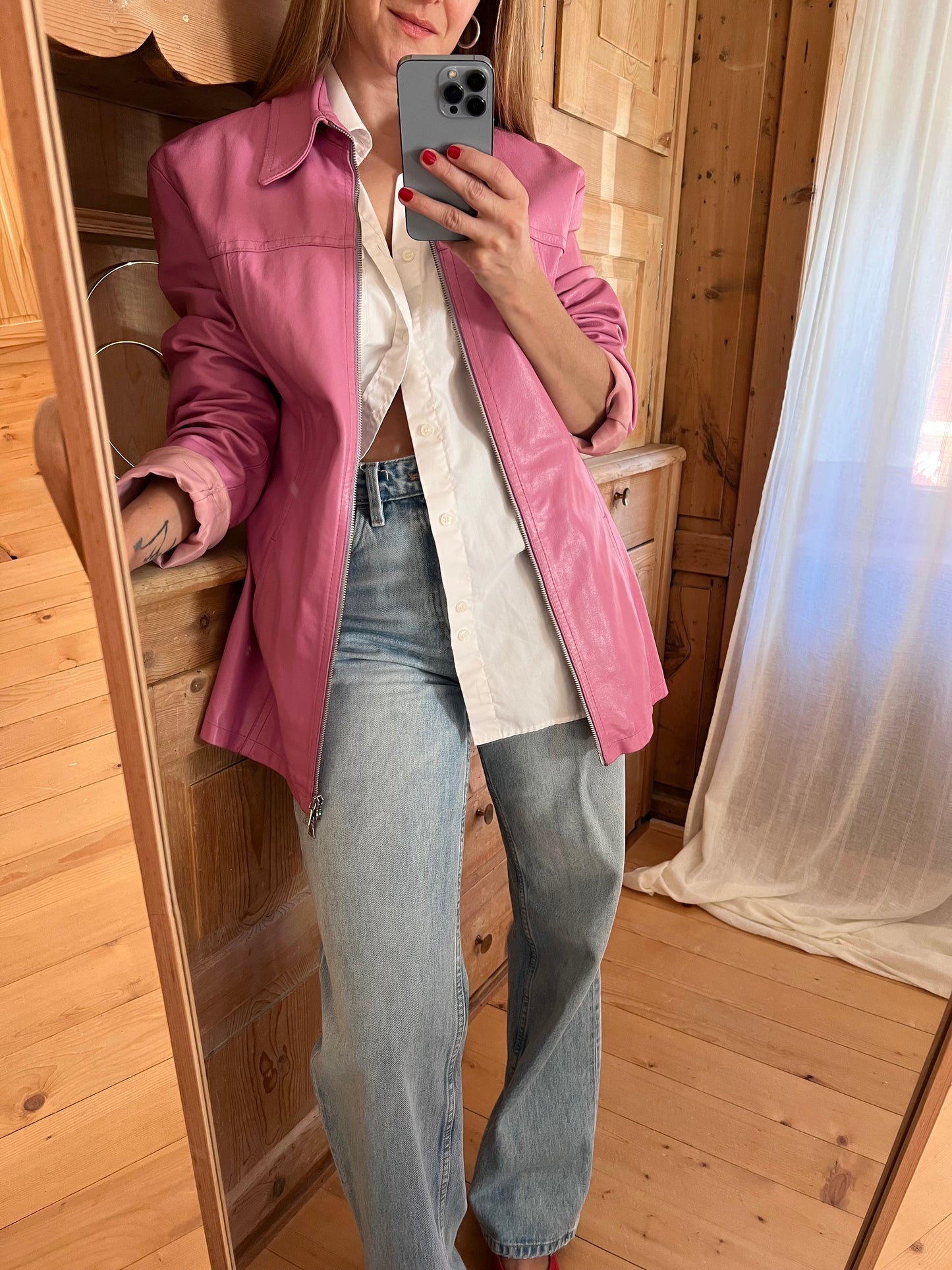Pink Leather Jacket