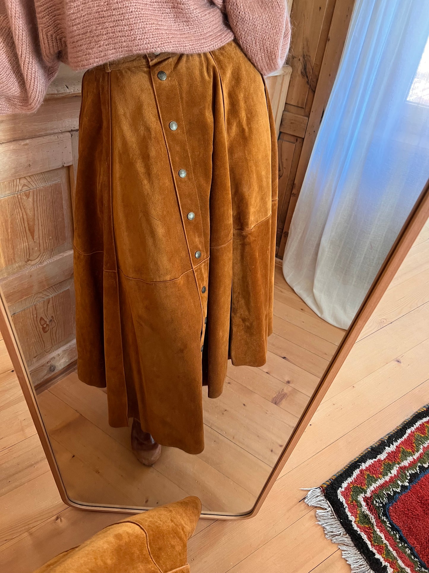 Suede Midi Skirt