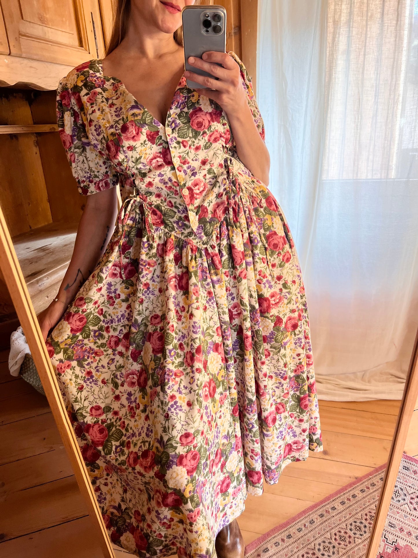 Vtg Floral Dress