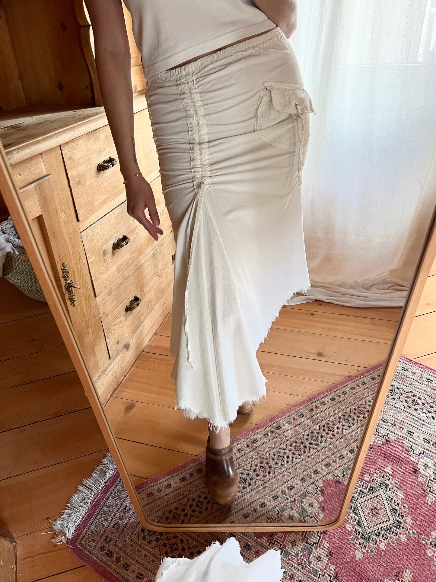 Cotton Midi Skirt
