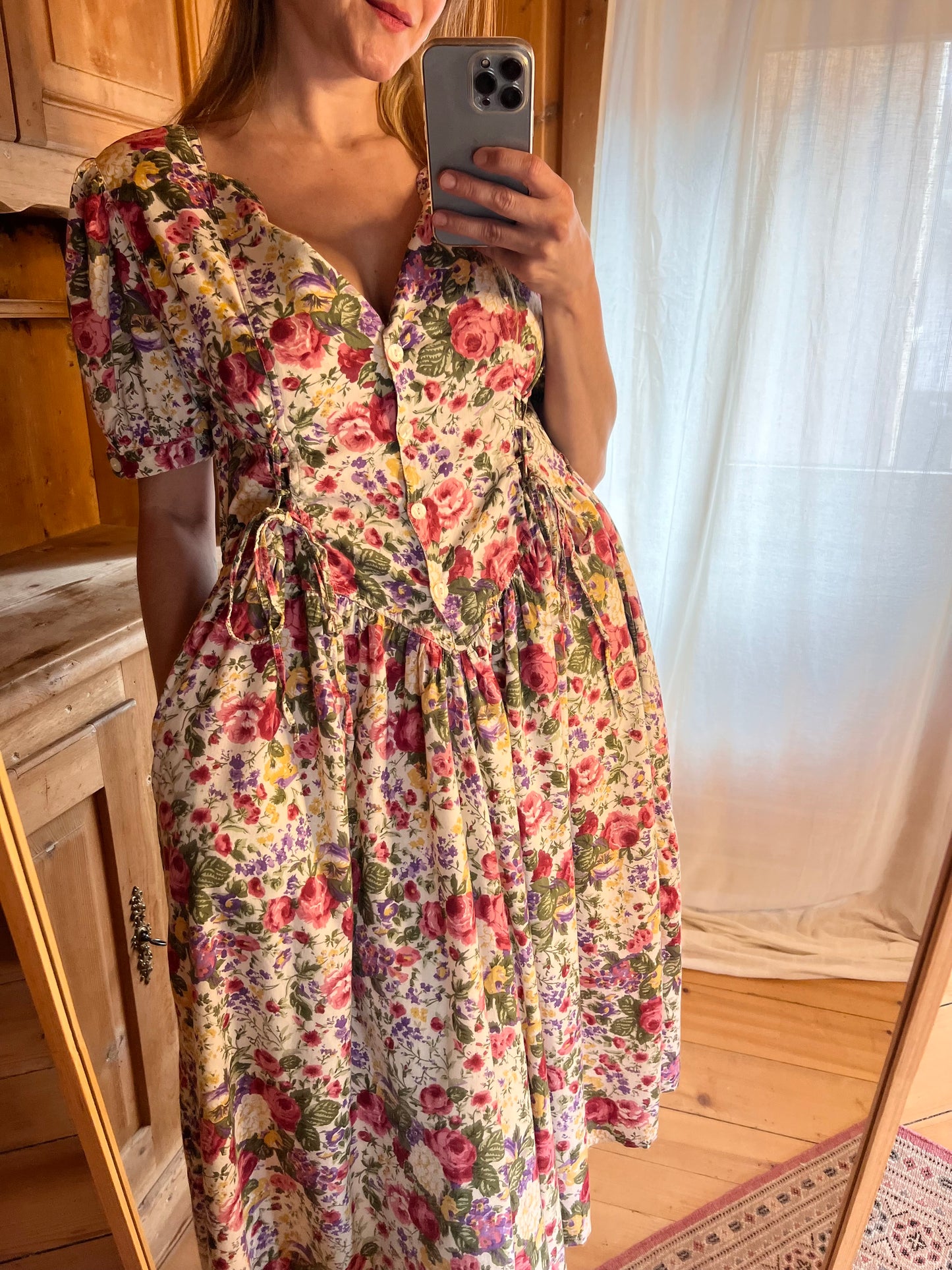 Vtg Floral Dress