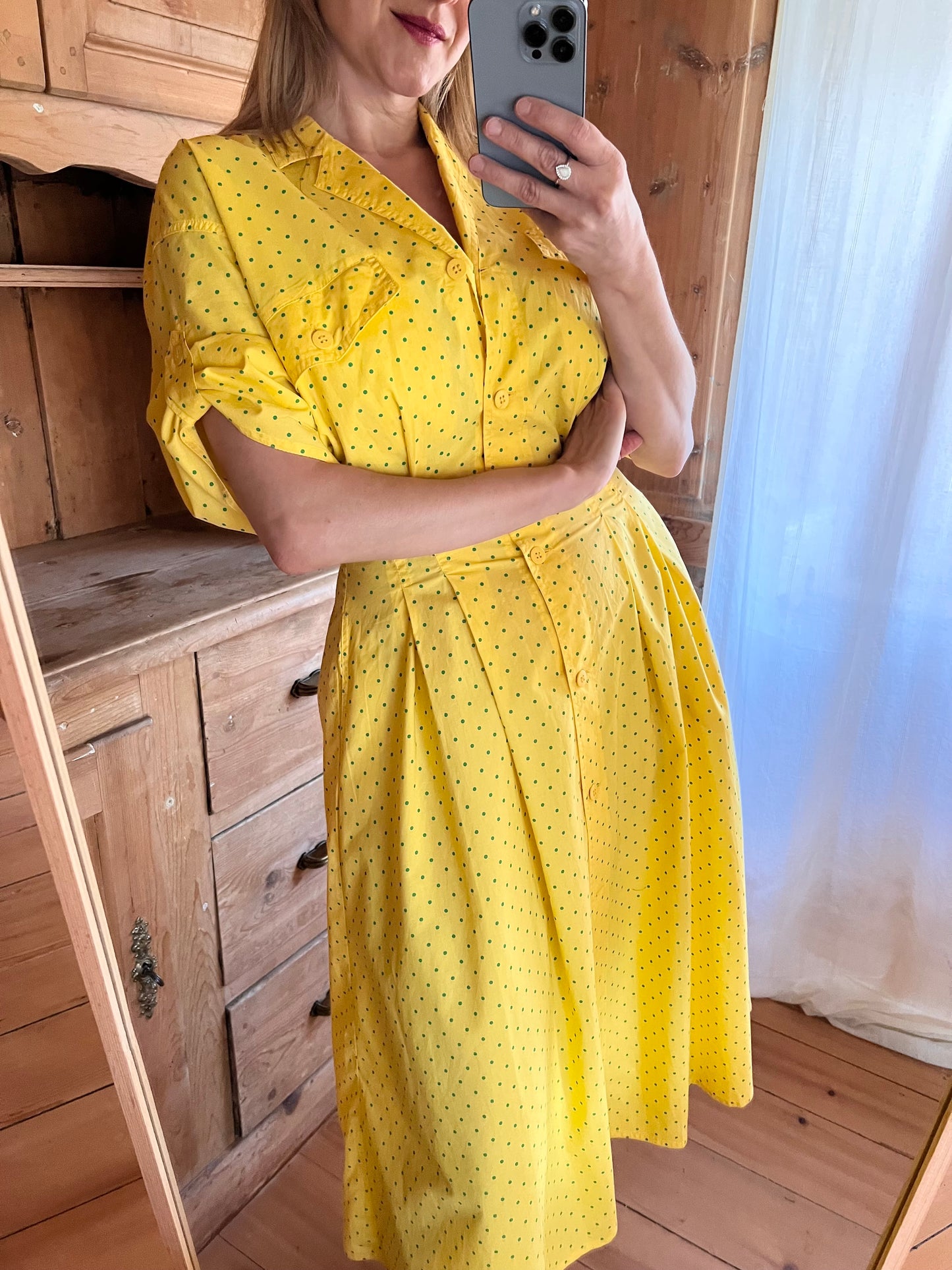 Vtg Yellow Dress