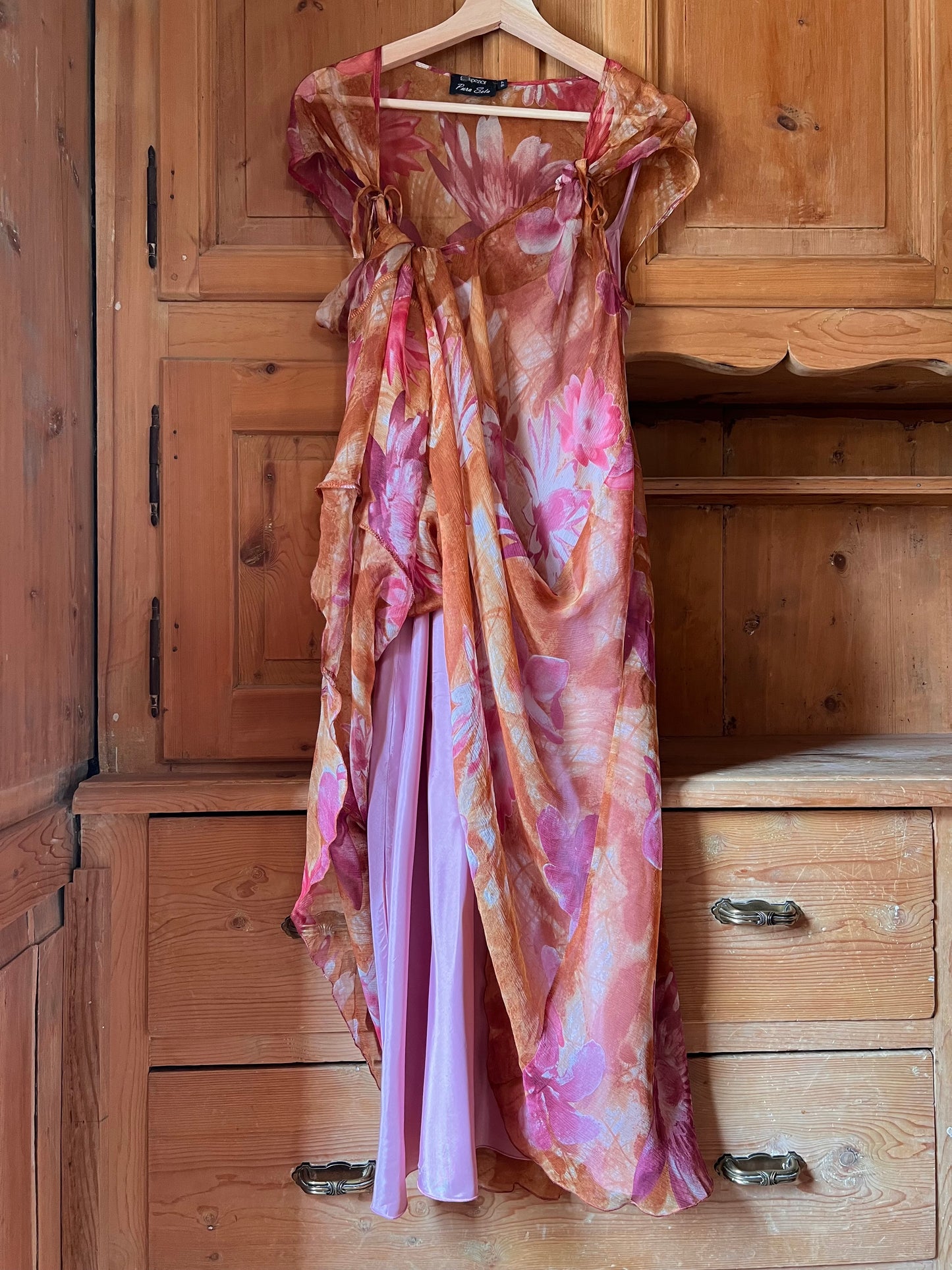 Floral Silk Two-Piece Dress